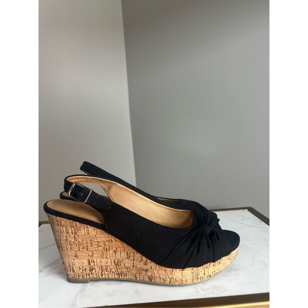 Black Slingback Wedges